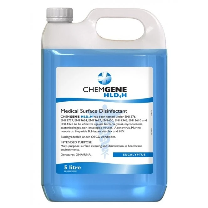 Chemgene Chemgene HLD4H MEDICAL Surface Disinfectant – 5 Litre Concentrate 1 Chemgene Chemgene HLD4H MEDICAL Surface Disinfectant – 5 Litre Concentrate